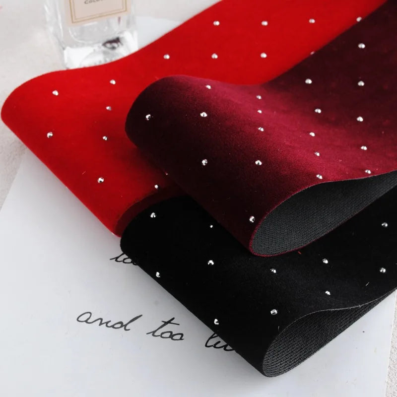ruban velours rouge petits points blancs 100 polyester largeur 6cm 20mètres