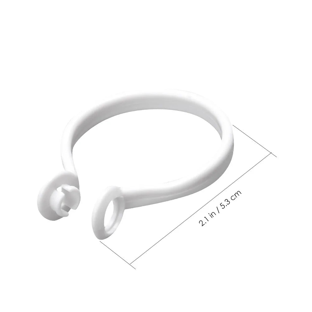 anneaux rideau blancs plastique rond lisses modernes draperies ajustement universel