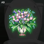 sticker mural fleur lotus rose illustration réaliste autoadhésif amovible chambre salon decoration nocturne brillante