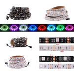 ruban led rgb smd 5v étanche adhésif rétroéclairage tv salon blanc noir flexible