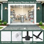 moustiquaire rideau porte garage noir maille fine clips suspension moderne protection insectes atelier patio