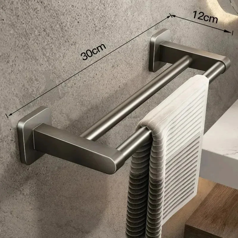 porte serviettes mural argenté moderne lisse serviettes gant vaisselle savon 50cm 30cm 40cm