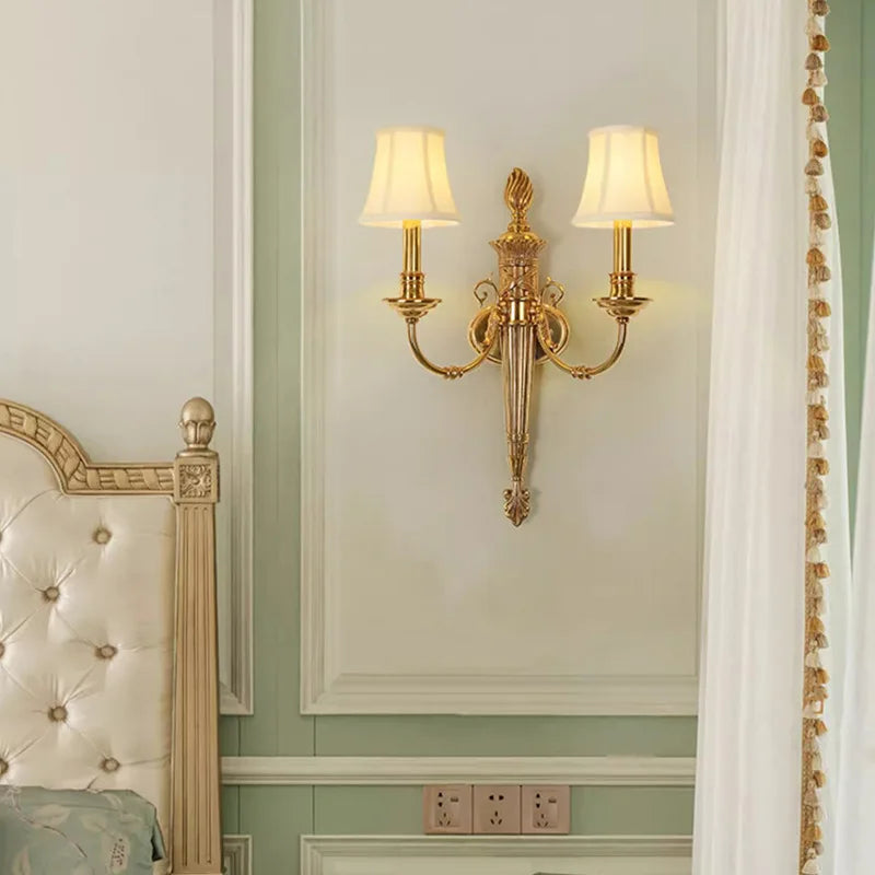 lampe murale or métal brillant classique chambre entrée étude LED 41cm 59cm