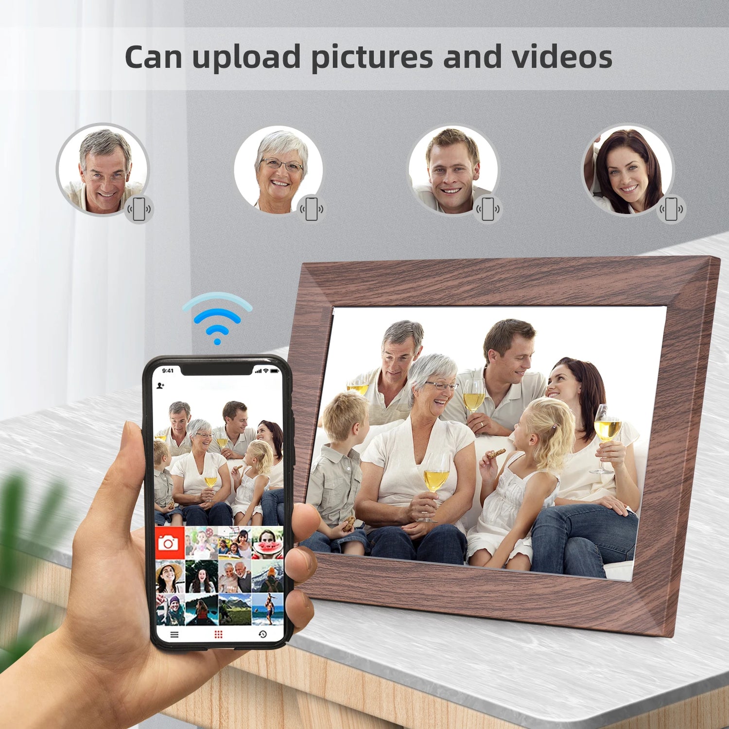 Support arrière détachable du cadre photo pour rotation automatique