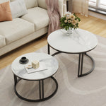 tables basses modernes marbre blanc gris pieds métalliques ensemble deux minimalistes assemblage