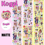 sticker kawaii multicolore dessins animés personnages accessoires floraux scrapbooking bricolage autocollant