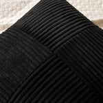 housses coussin polyester coton rayures moderne noir zip lit
