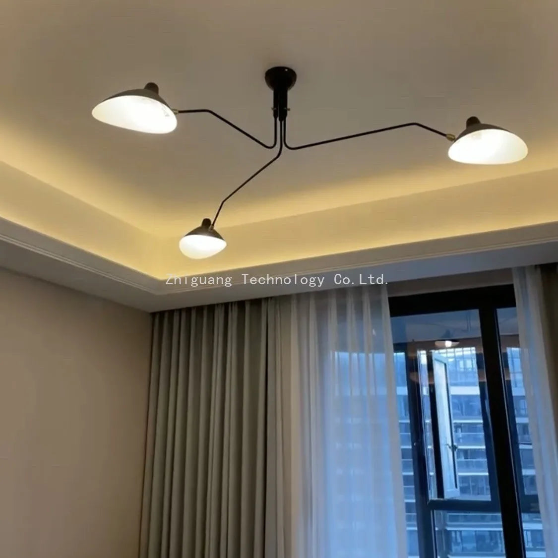 lumière suspension moderne noir doré têtes têtes 6000K 3000K