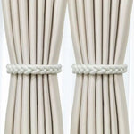 rubans fenêtre adhésifs gris blanc jaune tissés modernes bohémiens polyestercoton