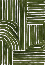 impression toile abstraite lignes vertes minimaliste moderne décoration murale botanique texture canvas
