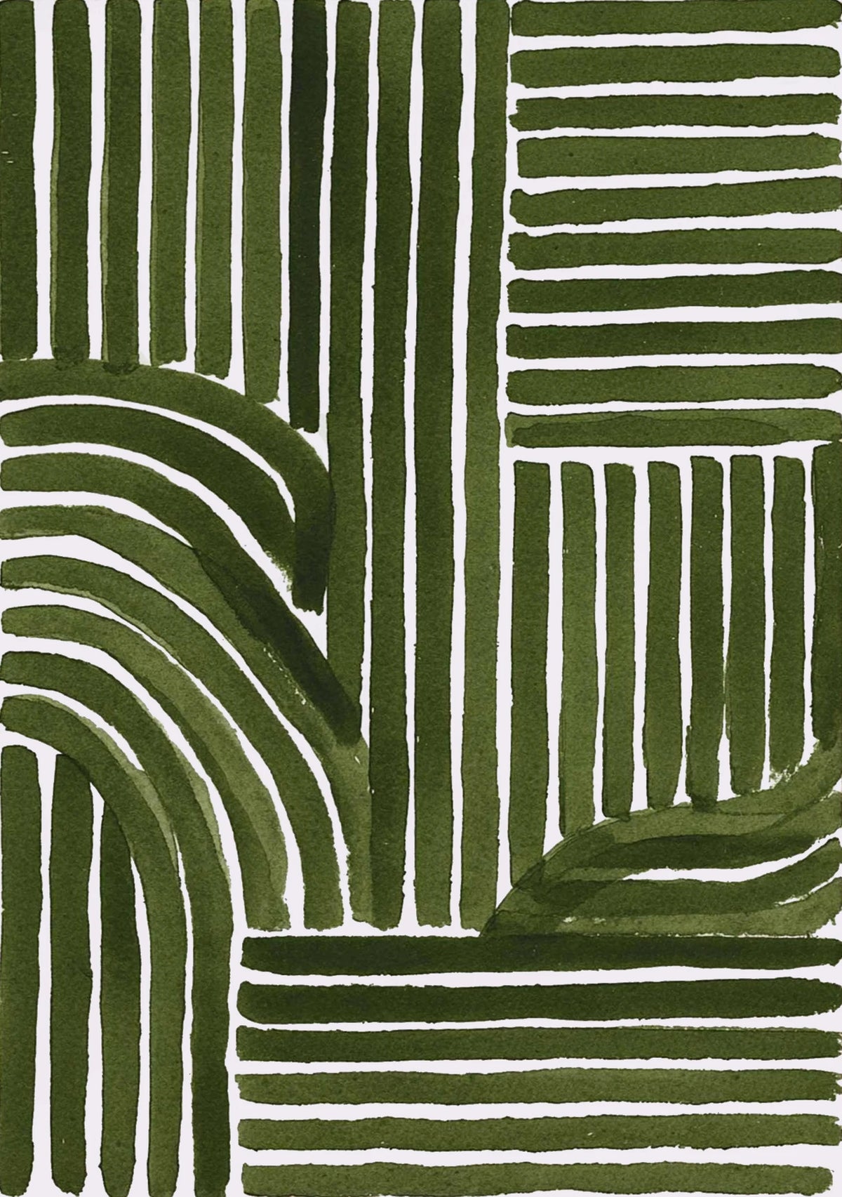 impression toile abstraite lignes vertes minimaliste moderne décoration murale botanique texture canvas
