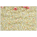 tissu coton imprimé fleurs oiseaux art nouveau noir blanc vert beige rose grisbranches feuilles