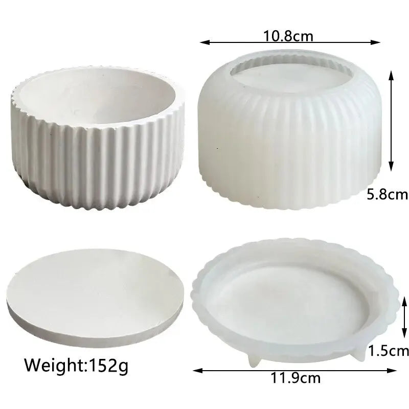 boîtes bijoux silicone blanc rayures verticales modernes couvercles