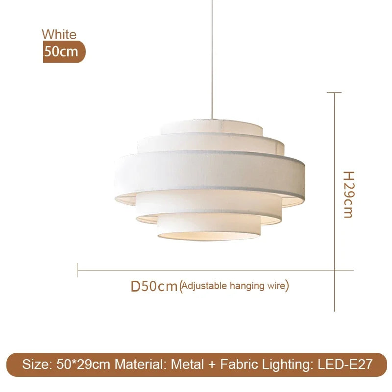 Suspension lumineuse tissu blanc contemporain 2000 82000lm 90 260V chambre salon