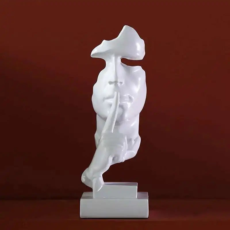 statuette or silencieux homme masqué moderne abstraite art classique hauteur 31cm largeur 11cm poids