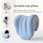 coussin repos ergonomique mousse mémoire forme concave bleu clair gris contemporain soutien cou cervical