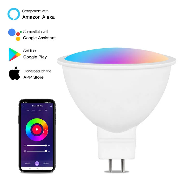 ampoule led intelligente wifi blanc moderne adhésif 50000 heures rgbcw alexa google