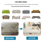 housse canapé velours doux beige clair moderne confortable peluche épaisse extensible elastic lavable machine