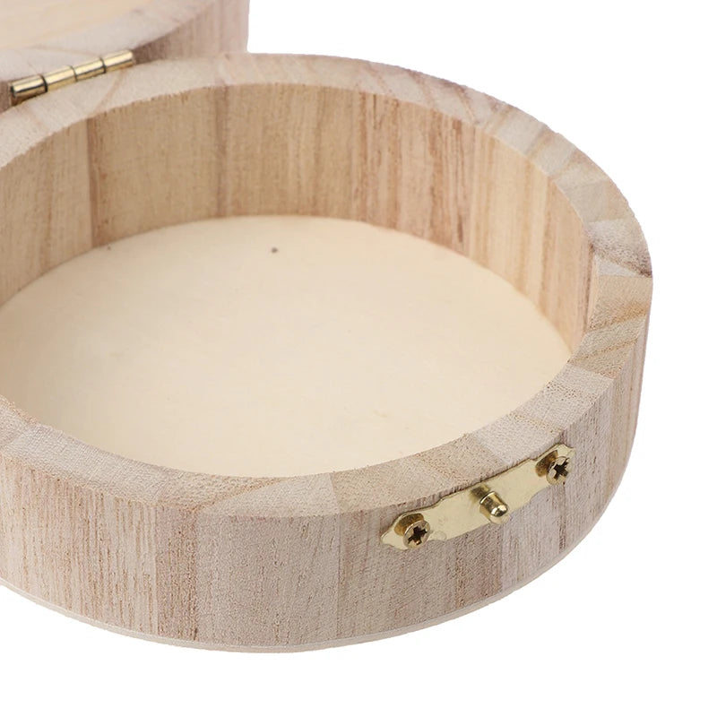 boîte bijoux ronde bois classique couvercle rabattable rangement vintage opaque
