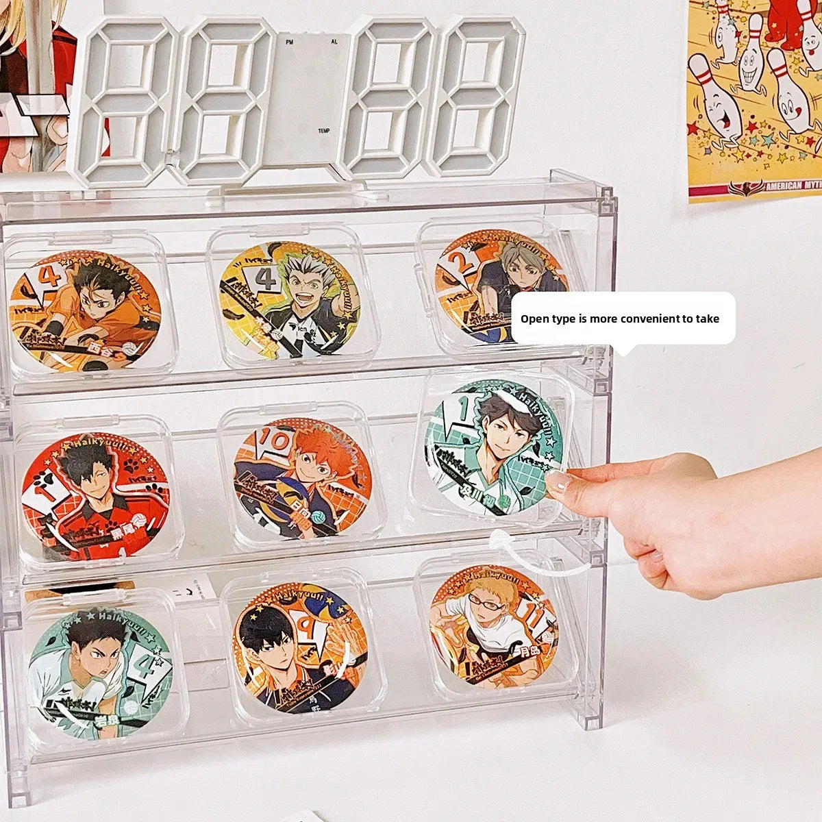 porte cartes anti poussière acrylique transparent personnages animés moderne rangement bijoux accessoiressealed dustproof