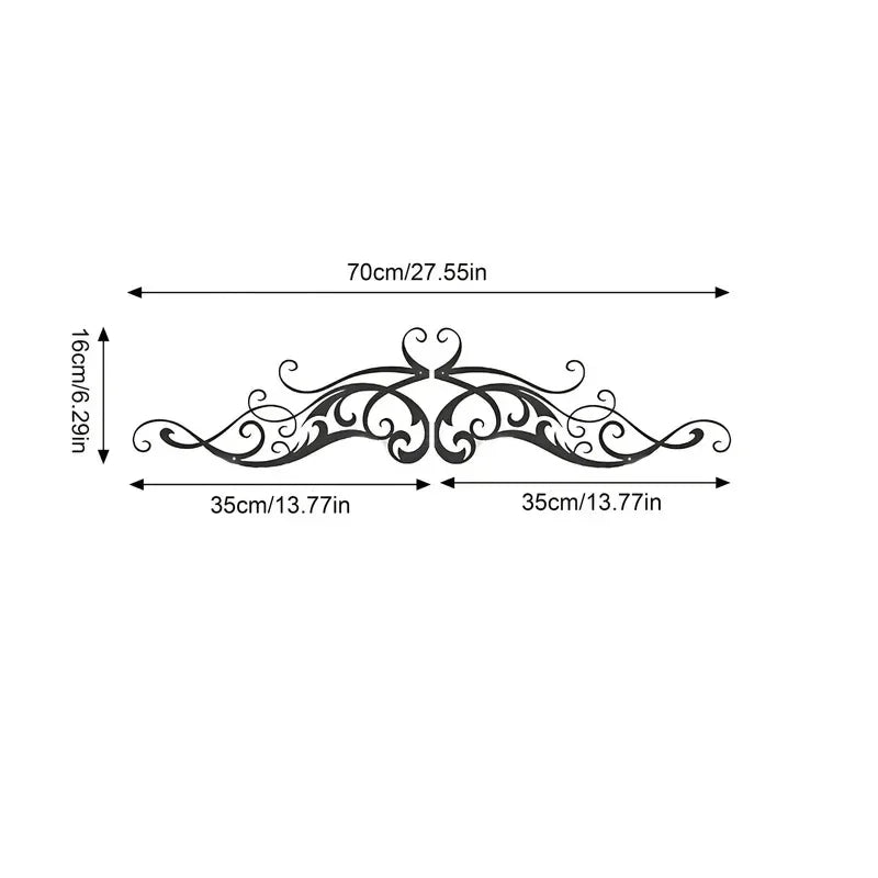 plaque murale décorative art nouveau motif floral élégant cœur central noir sans fixation