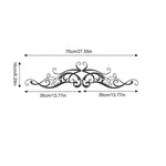 plaque murale décorative art nouveau motif floral élégant cœur central noir sans fixation