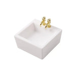 accessoires décoration maison poupée salle bain lavabo miroir moderne chic éléments décoratifs pastel or
