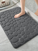 tapis bain moderne gris texture galets antidérapant salle bain absorbant lavable