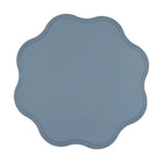 placemat moderne bleu rose gris élégant bords dentelés bord assiette fourchette couteau resistant