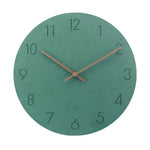 horloge murale moderne vert menthe bleu gris rouille minimaliste aiguille quartz 29cm bois texturé