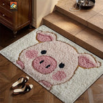 tapis antidérapant polyester moderne entrée salle bain dessin animé chien pull carreaux