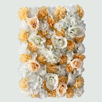 panneau mural fleurs artificielles rose blanc beige decoration romantique mariage anniversaire intérieur 60cmx40cm