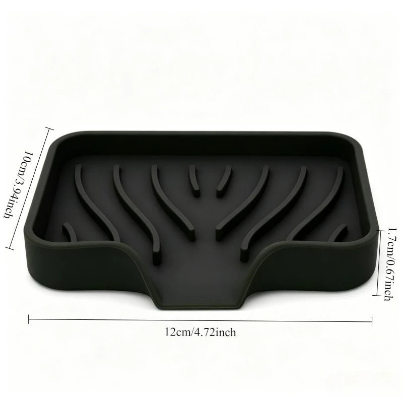 support savon silicone antidérapant moderne gris noir bleu facile nettoyer salle bain cuisine