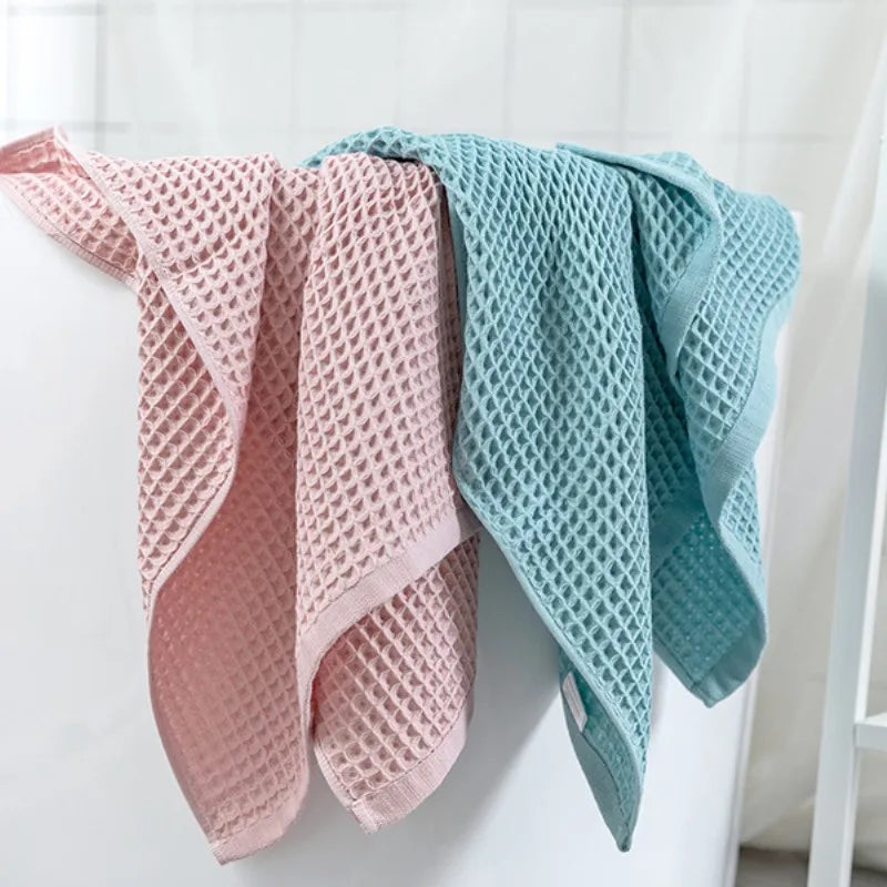 ensemble serviettes bain toilette coton nid abeille absorbantes séchage rapide moderne