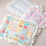 coussin animal motif floral imprimé bleu rose blanc doux adhésif lavage main respirant hiver