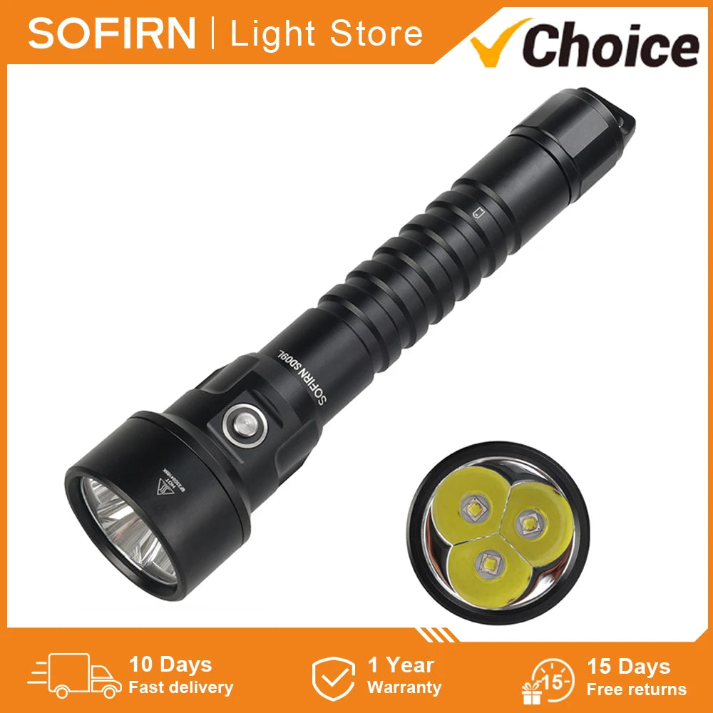 lampe poche plongée LED rechargeable étanche 200m lumineuse fishing adultes