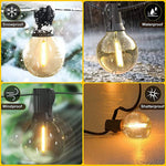 guirlande lumineuse vintage 15 ampoules transparentes clips extérieures 220v 110v