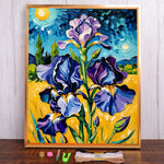 tableau broderie fleurs iris paysage animaux coton 11ct 14ct aiguilles fils mesure moderne art