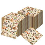 serviettes jetables animaux jungle feuilles papier festives anniversaire décoration verte naturelle illustrative