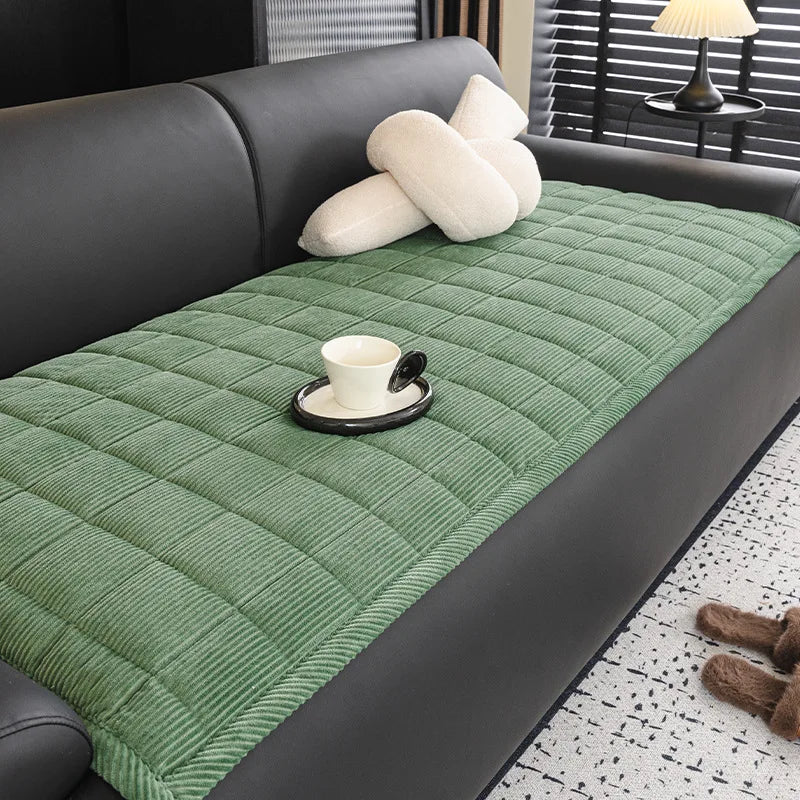 housse canapé peluche rayée gris clair moderne antidérapante machine 70x150 70x180