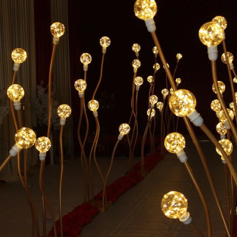 décoration mariage lumière or blanc rose sphérique moderne transparent fixée base carrée événement festif