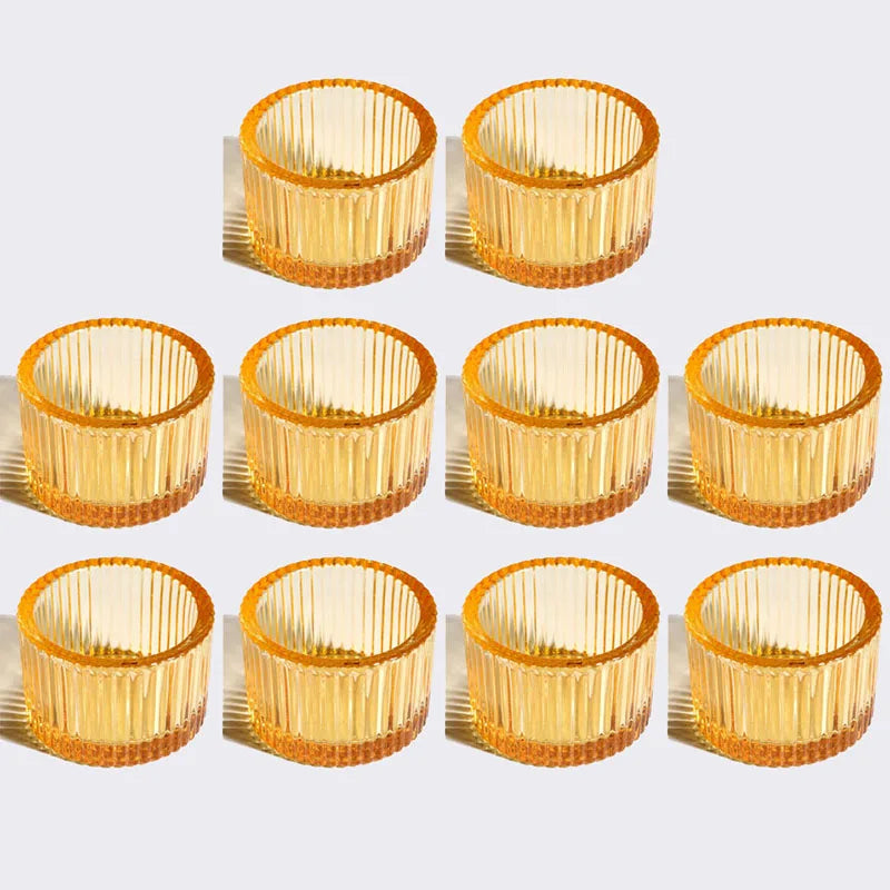 bougeoirs rose rayées modernes support bougie décoration table mariage tealights pack 10