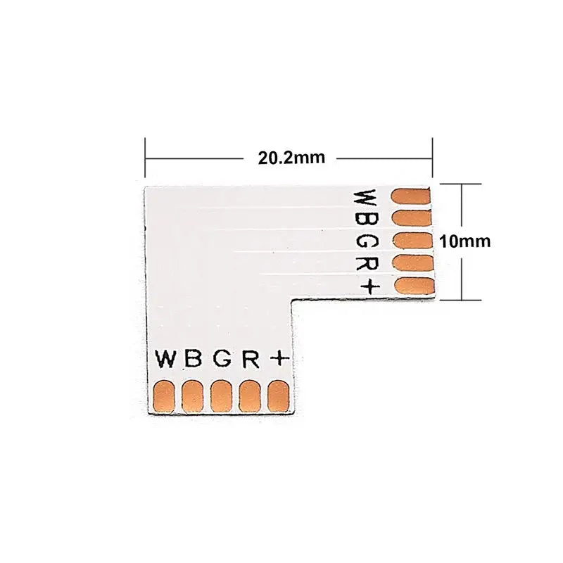 Connecteur RGBW 5 broches vue de côté