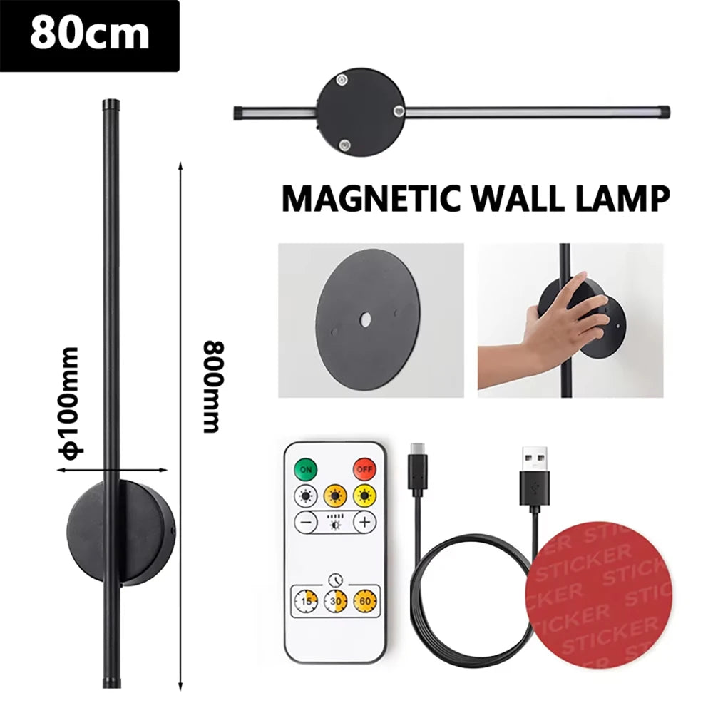 lampe murale rechargeable moderne noir doré adhésif télécommande flux lumineux led minimaliste