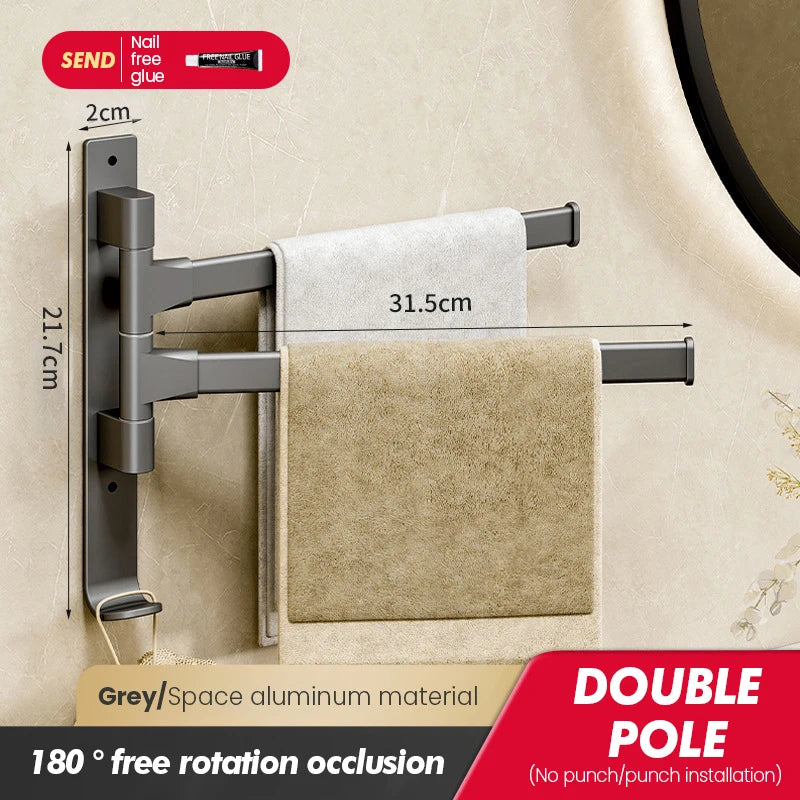 porte serviettes mural pliable gris moderne fixations vis serviettes
