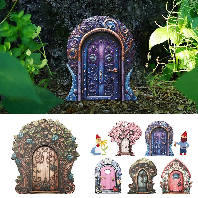 portes décoratives jardins fleurs coeurs feuilles motifs géométriques rose bleu marron vert violet blanc