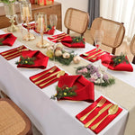 serviettes table satin rouge modernes 12 pièces cuisine mariage fêtes