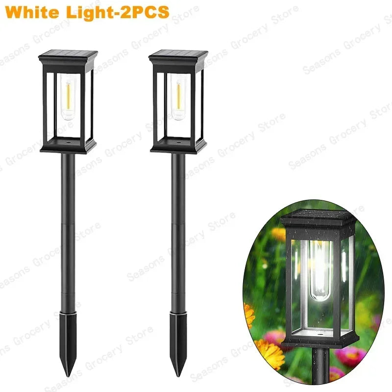 lampes solaires led étanches modernes noires transparentes jardin allée automatiquesurgence