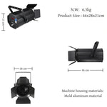 projecteur led zoom 200w noir moderne 50 degrés beam dimmable stroboscope dj scène