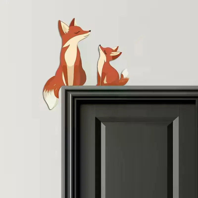 décoration murale renards stylisés figurines animalières modernes intérieur ornement pvc minimalistes